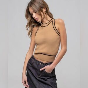 Tan sleeveless sweater